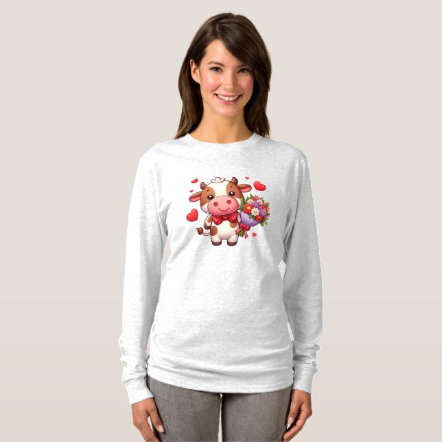Camiseta Vaca fofa do dia dos namorados (Frente Completa)
