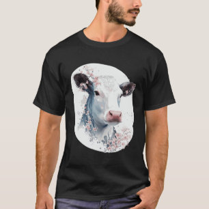 Camiseta Vaca Fofa Flor de Cerejeira Japonesa Sakura Fazend