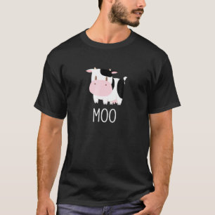 Camiseta Vaca Fofa Moo Animais de Fazenda Fazendeiro Campo
