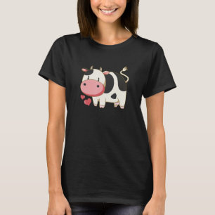 Camiseta Vaca Fofo Preto e Branco Impressão Animal