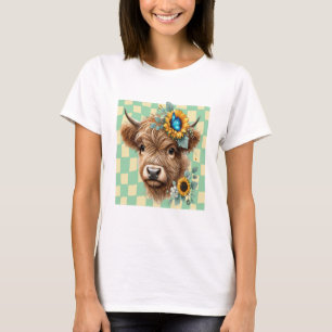 Camiseta Vaca Girassol Png, Vaca Highland Fofa