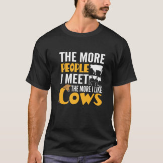 Camiseta Vaca Gosta Mais de Vacas do que Pessoas Mulheres H