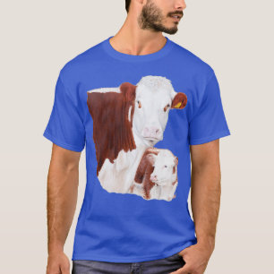 Camiseta Vaca Hereford com pintura de vitelo