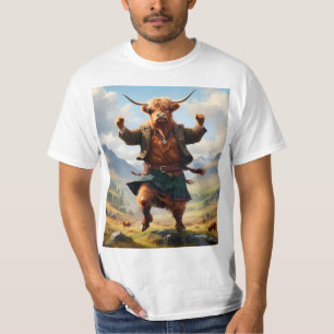 Camiseta Vaca Highland Dançando A Mosca Highland,