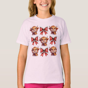 Camiseta Vaca Highland e Arco de Coquetes de Natal