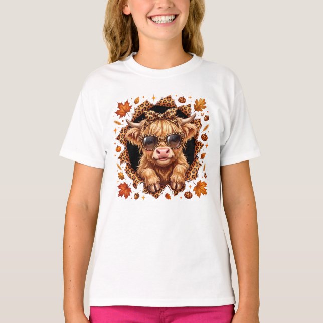 Camiseta Vaca Highland Outono (Frente)