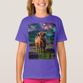 Camiseta Vaca Highland Sob As Estrelas