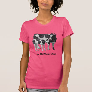 Camiseta Vaca Holstein e Fecho Fresco Personalizar seu Text