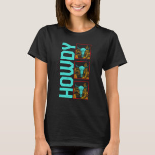 Camiseta Vaca Howdy Boho Crânios de Vaca Fã de Vaca Animal