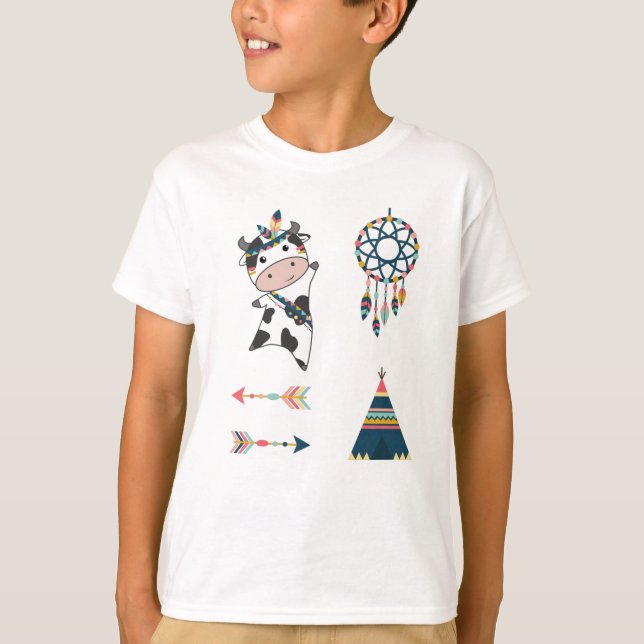 Camiseta Vaca índia Pasta de Cabeça de Morte Dicas (Frente)