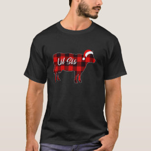 Camiseta Vaca Irmãzinha Pijama Xadrez Vermelho Amante de Va
