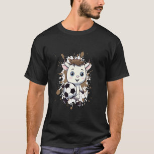 Camiseta Vaca Jogando Futebol Quadrinho Fofo