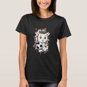 Camiseta Vaca Jogando Futebol Quadrinho Fofo