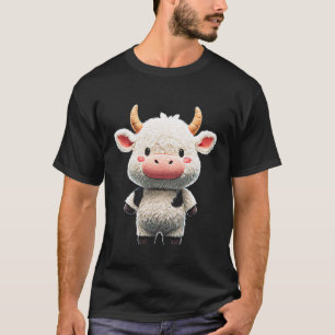 Camiseta Vaca Kawaii Fofo Desenho Animado Amante de Animais