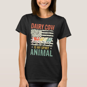 Camiseta Vaca Leiteira É Meu Espírito Animal Vintage Americ