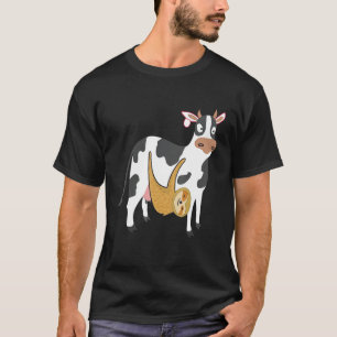Camiseta Vaca Leiteira Preguiça Lenta Piada Crianças Fazend
