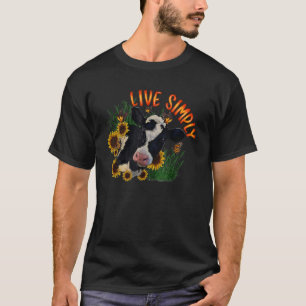 Camiseta Vaca Leiteira Viva Borboleta De Girassol Mundo Fa