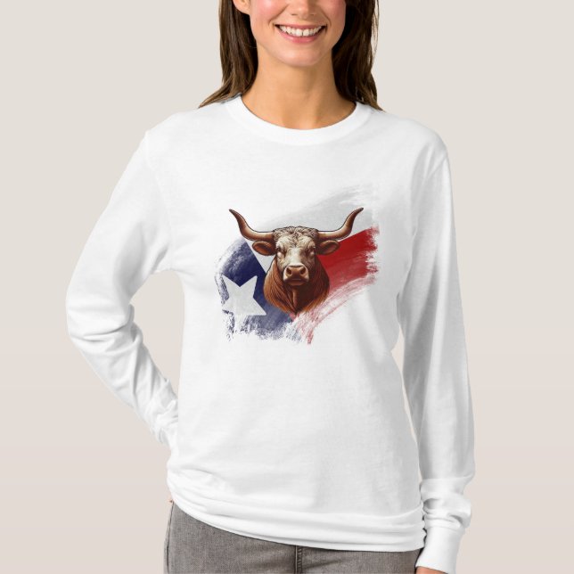 Camiseta Vaca longhorn do Texas (Frente)