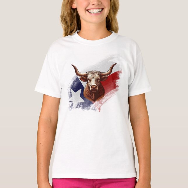 Camiseta Vaca longhorn do Texas (Frente)