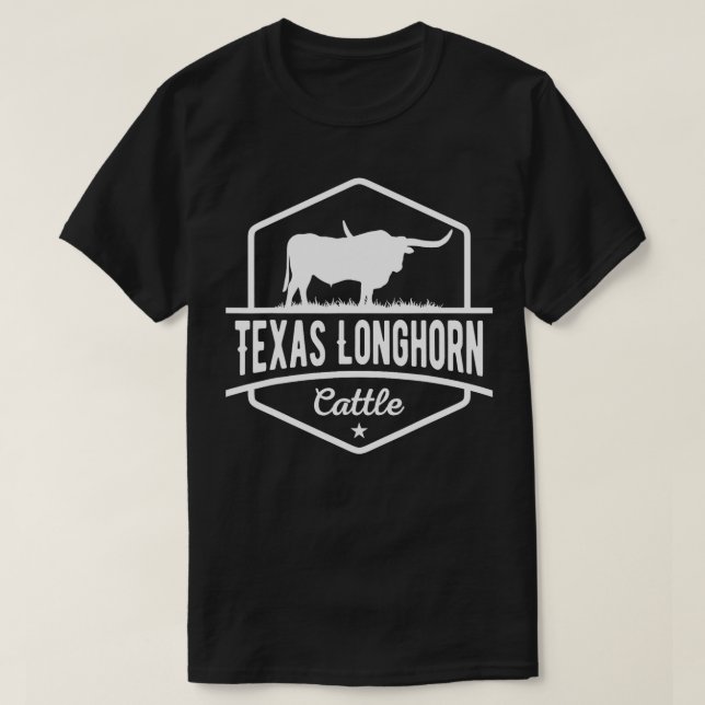 Camiseta Vaca Longhorn Do Texas Cattle Longhorn Para Fazend (Frente do Design)