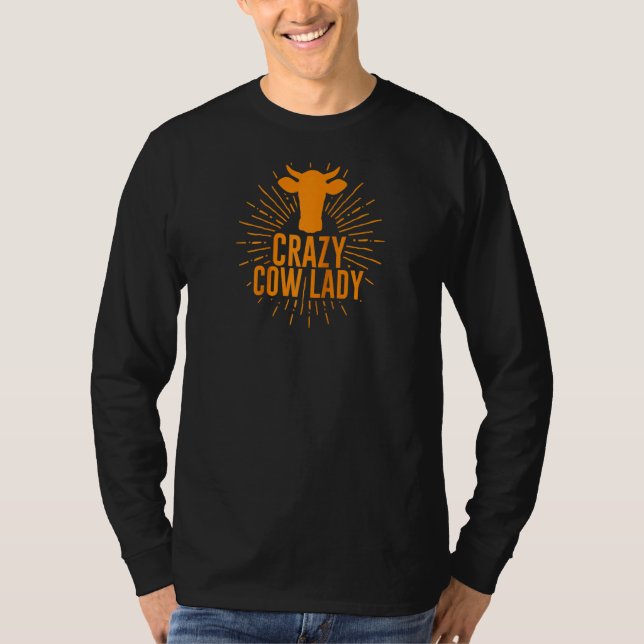 Camiseta Vaca Louca Enlouquecida Vaca Para Meninas Mulheres (Frente)