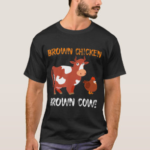 Camiseta Vaca Marrom De Frango Marrom Para Fazendeiro De Va