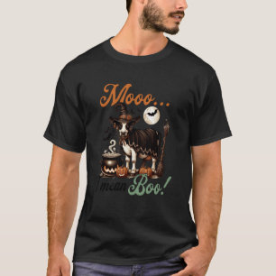 Camiseta Vaca Moo Quer Dizer Boo Engraçado Halloween Animai