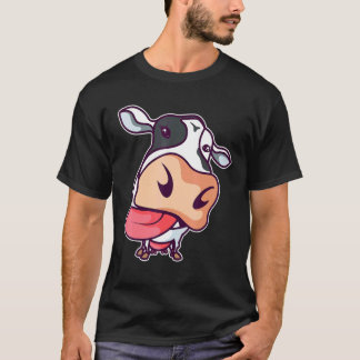 Camiseta Vaca Mostra a Língua Vacas Fofas Fazendeiro de Gad