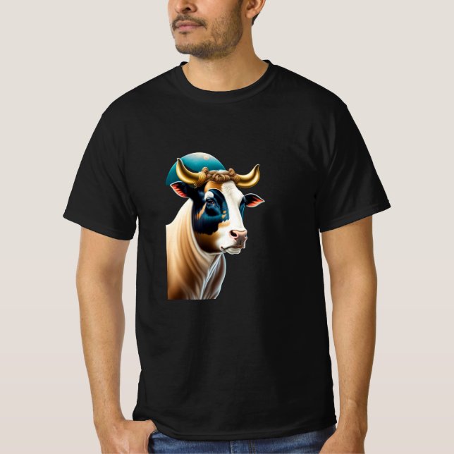 Camiseta Vaca na jaqueta T-Shirt (Frente)