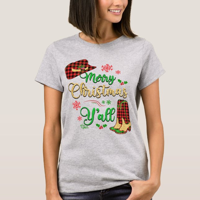 Camiseta Vaca Natal Chapéu e T-Shirt (Frente)