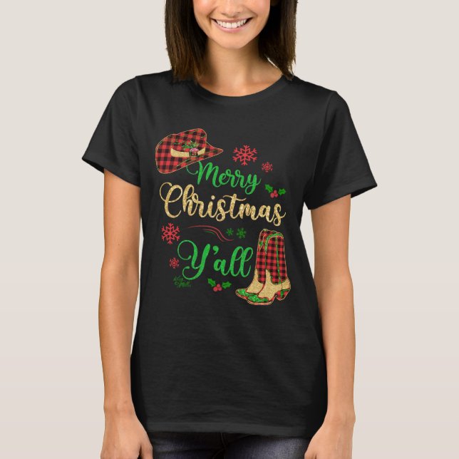 Camiseta Vaca Natal Chapéu e T-Shirt (Frente)
