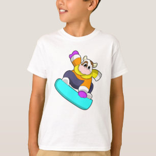 Camiseta Vaca no Snowboard com Snowboard