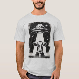 Camiseta Vaca OVNI - Encontro Alienígena Excêntrico e Diver