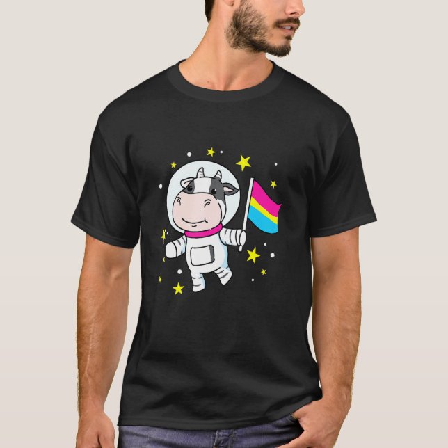Camiseta Vaca Pan Pride no Espaço Pansexual (Frente)