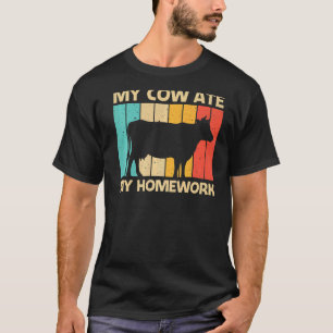 Camiseta Vaca Para Crianças Meninos Animal de Fazenda Vaca