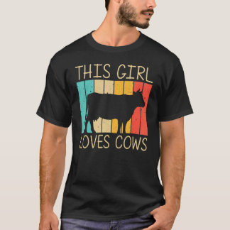 Camiseta Vaca Para Meninas Crianças Animal de Fazenda Vaca