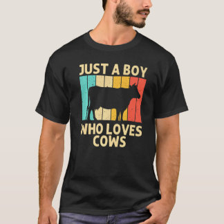 Camiseta Vaca Para Meninos Crianças Animal de Fazenda Vaca