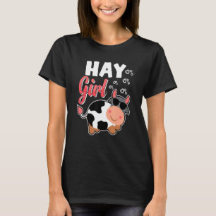 Camiseta Vaca Para Mulheres Raparigas Fazendeiros De Vaca