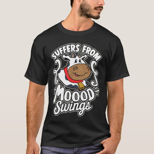 Camiseta Vaca Para Mulheres Sofre De Mudanças De Humor (Frente)
