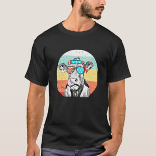 Camiseta Vaca Patriótica Antiga Bandeira Americana 4 De Jul