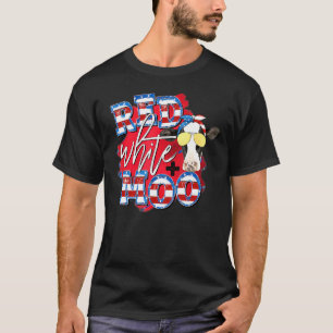 Camiseta Vaca Patriótica Vermelha Branca e Mugido Bandeira