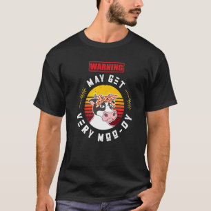 Camiseta Vaca Piada de Trocadilho Alerta Fazendeiro de Lati