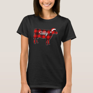 Camiseta Vaca Pijama Boba Xadrez Vermelho Amante de Vaca Na