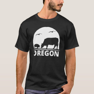Camiseta vaca porco pássaros para uma garota de fazenda em