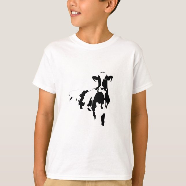 Camiseta vaca preto e branco grande (Frente)