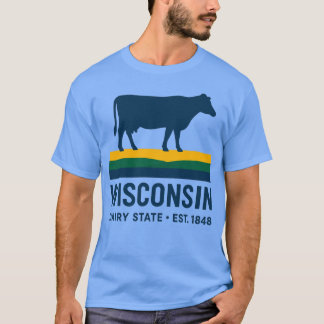 Camiseta Vaca Retro do Estado Lácteo de Wisconsin