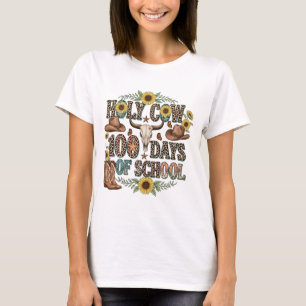 Camiseta Vaca Sagrada 100 Dias de Escola Ocidental Boho Cow