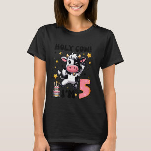 Camiseta Vaca Sagrada Tenho 5 Anos de Idade Meninos Meninas