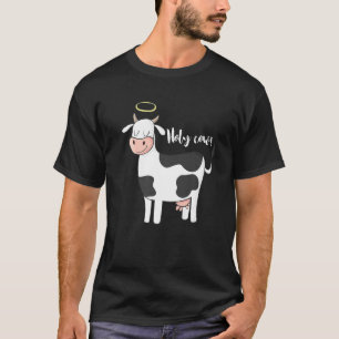 Camiseta Vaca Sagrada Vaca Com Anjo Halo Piada