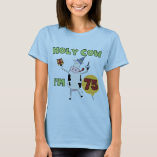 Camiseta Vaca santamente eu sou 75 t-shirt e presentes do